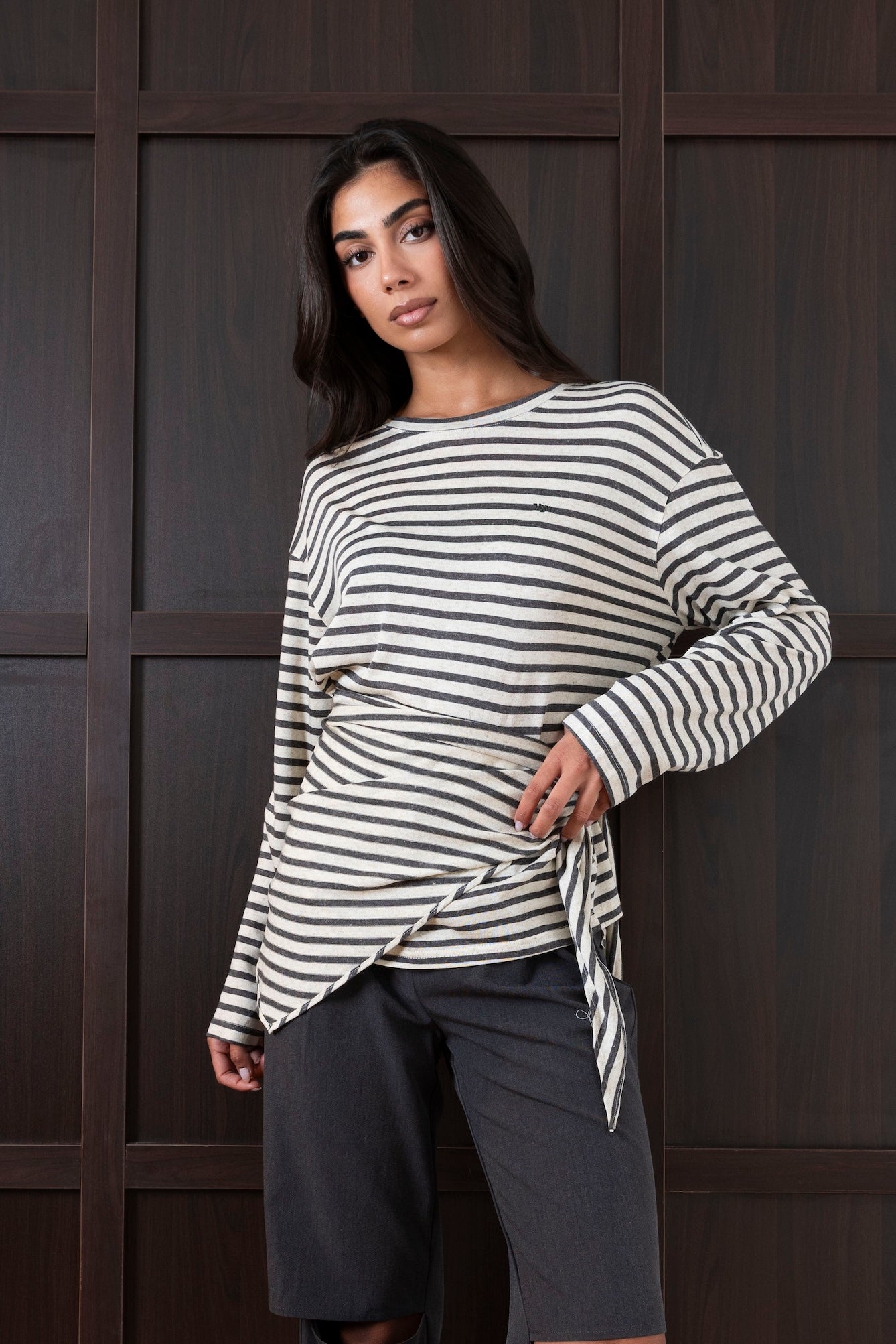 Striped Top with Wrap