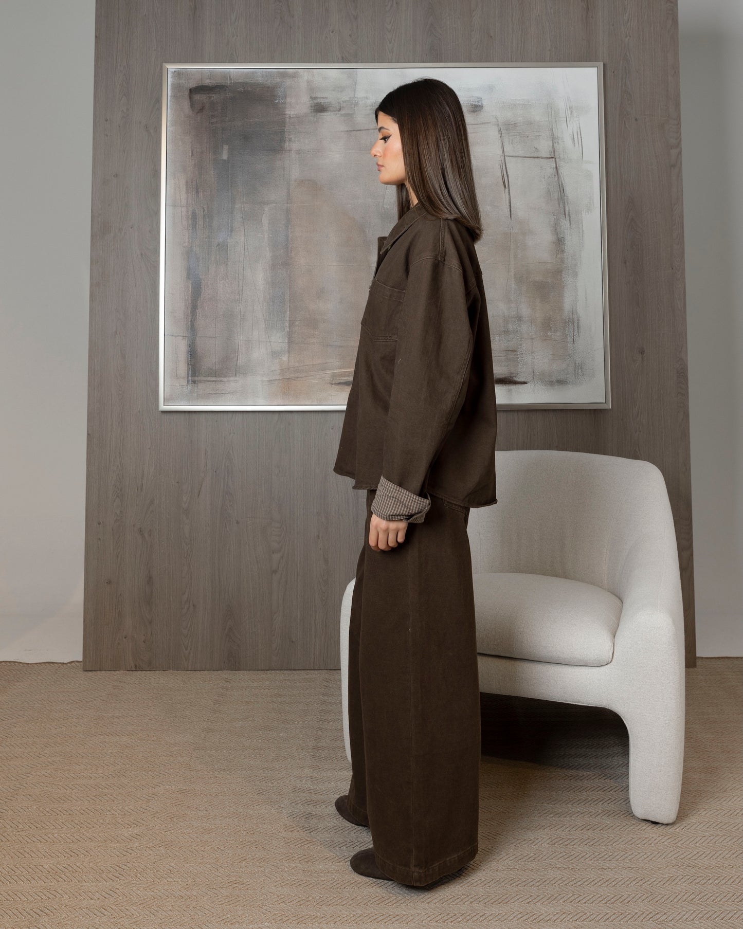 Dark Brown Denim Set