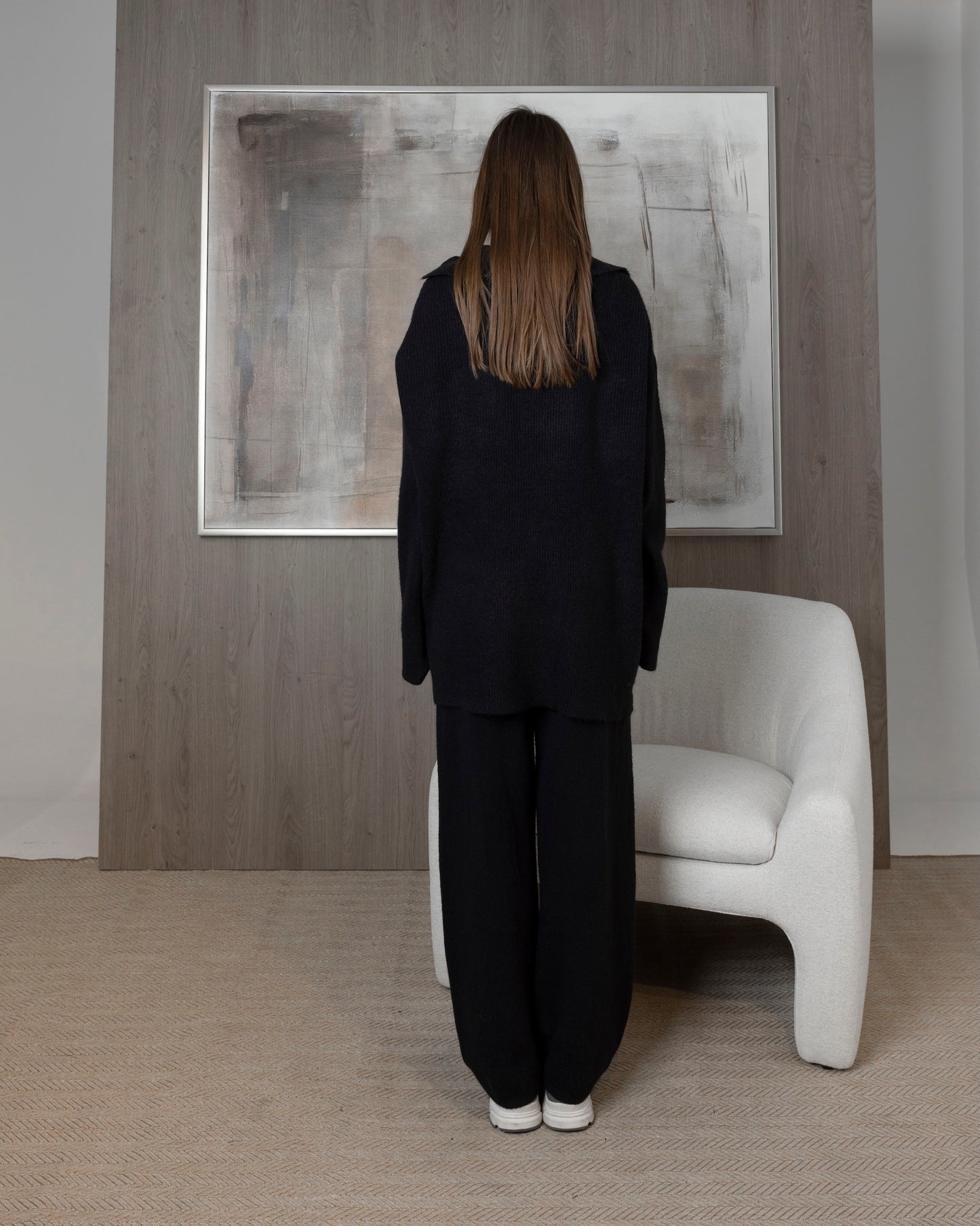 3 Piece Knit Set (Pants, Oversized Top, & White Tank)