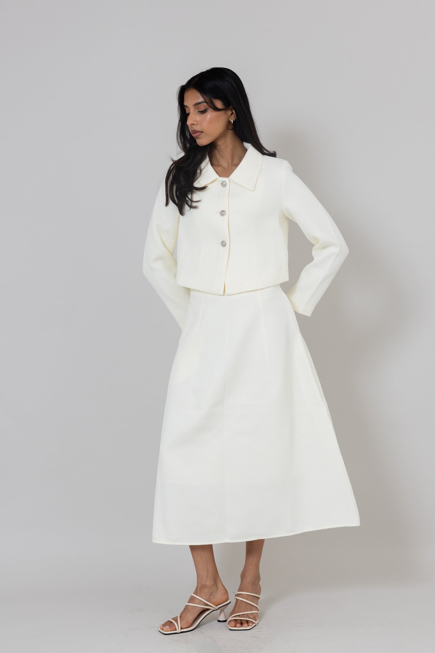 Ivory Skirt & Short Jacket Set