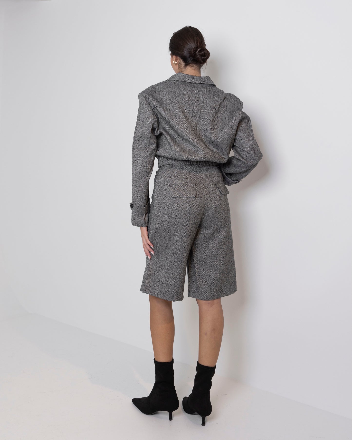 Wool Grey Bermuda Set