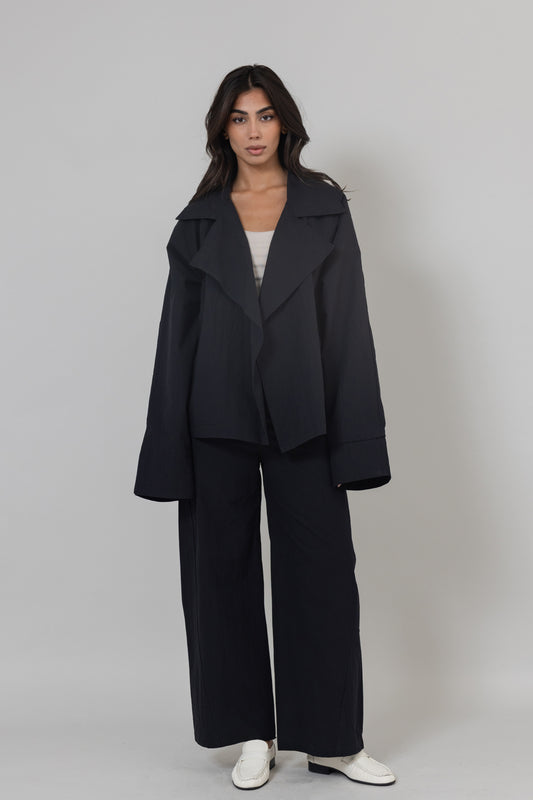 Black Short-Trench Set