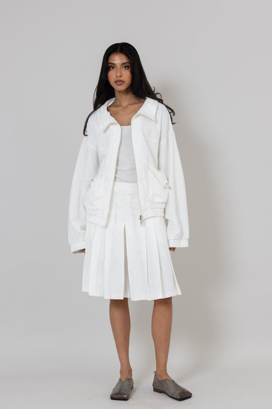 White Linen Skort Set