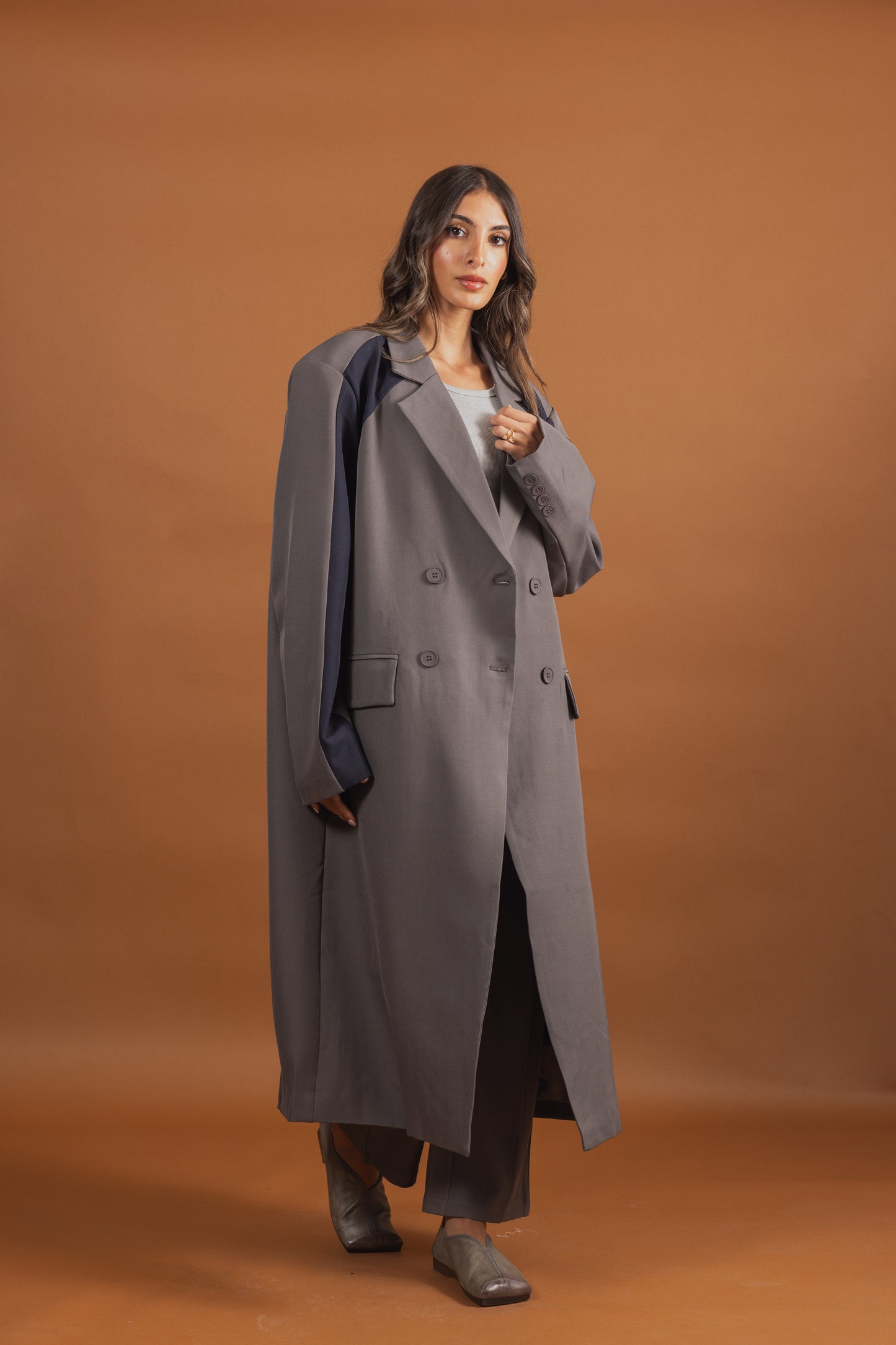 Long Blazer Bicolor Set