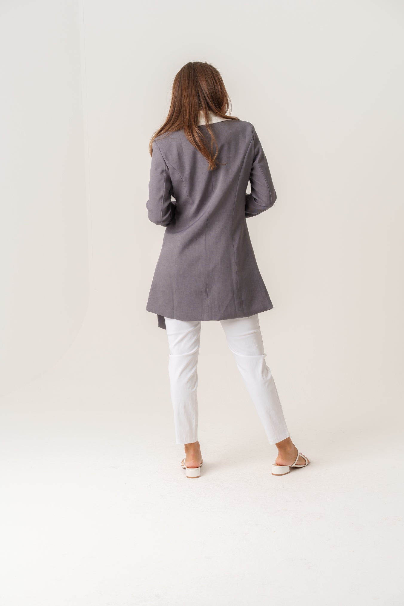 Grey Blazer with Side Belt