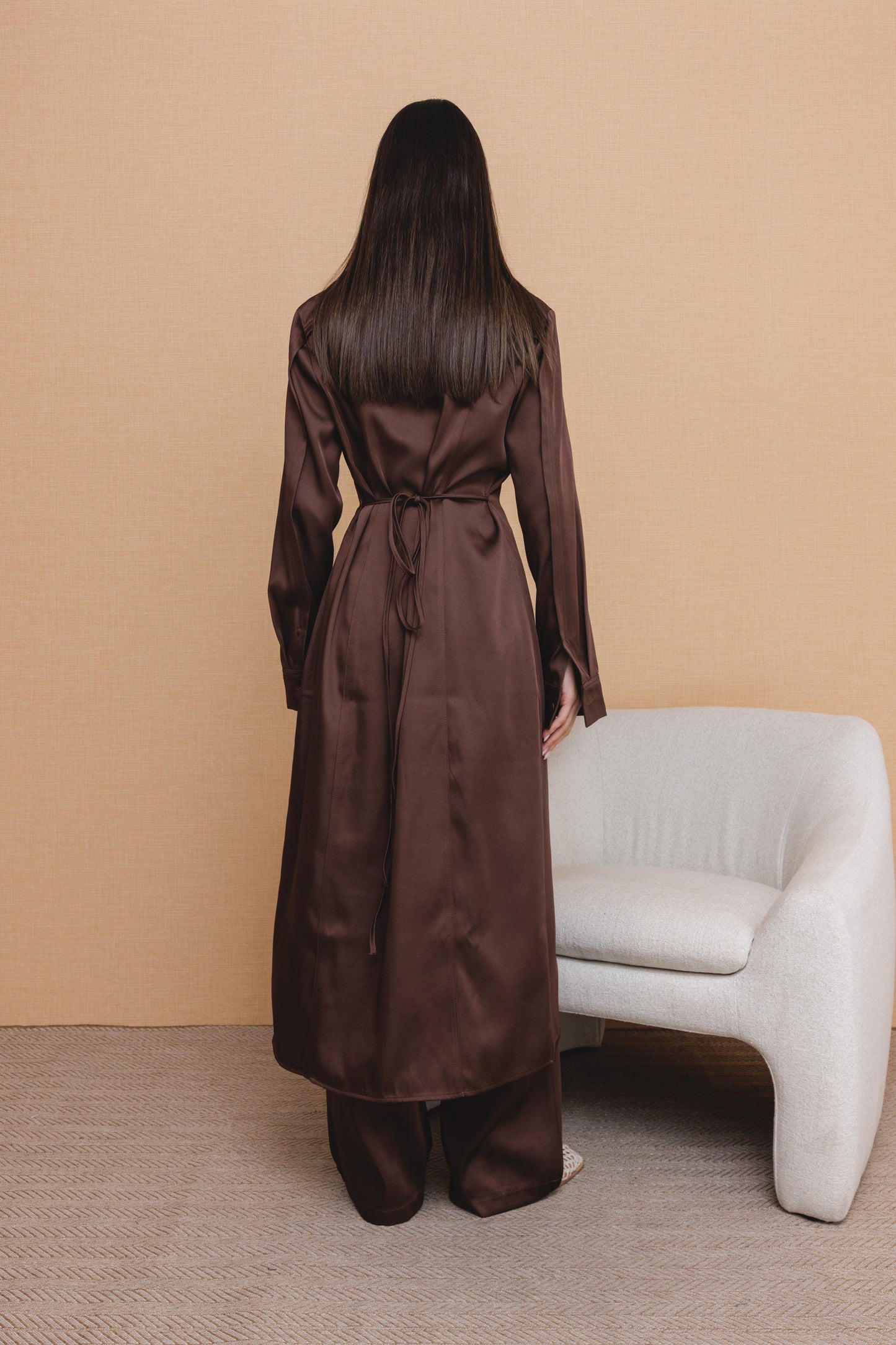 Brown Waisted Silk Set