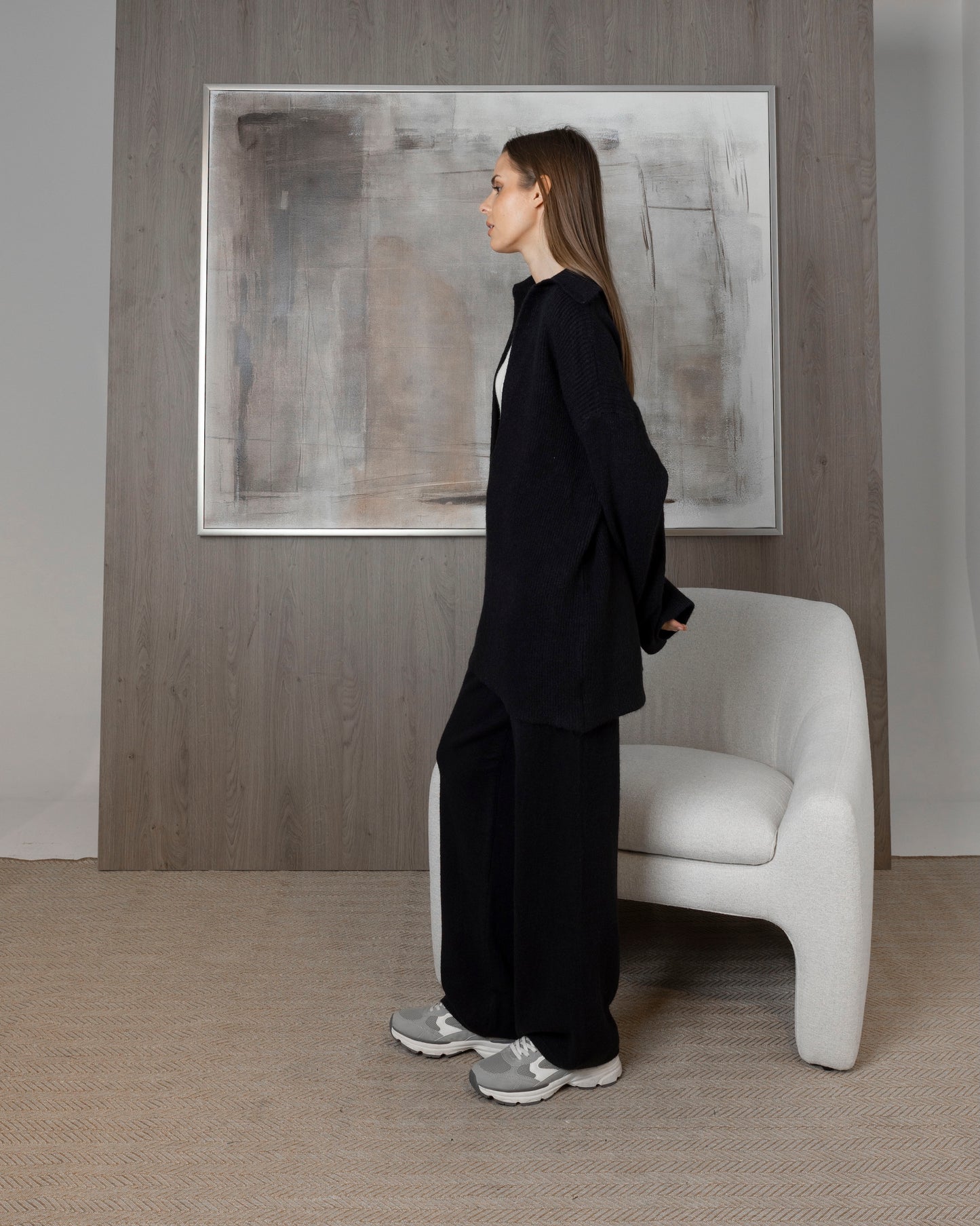 3 Piece Knit Set (Pants, Oversized Top, & White Tank)