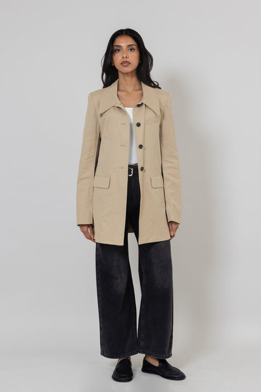 Structured Camel Collared Jacket
