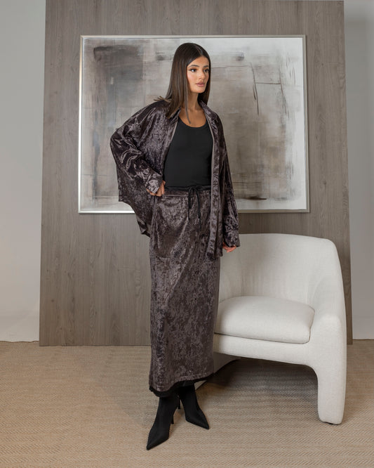 Dark Grey Velvet Set