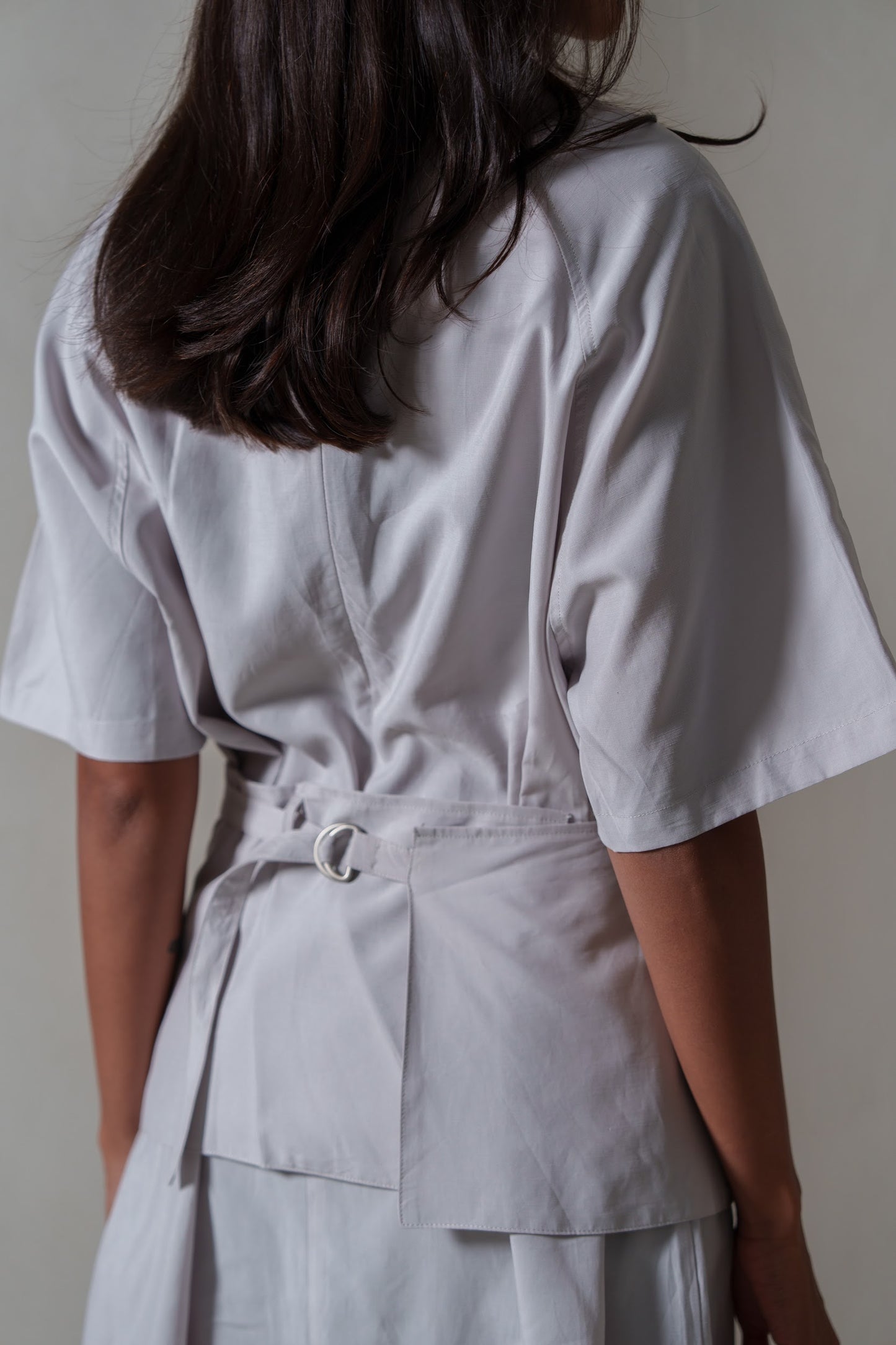 Modern Grey Belted Dress