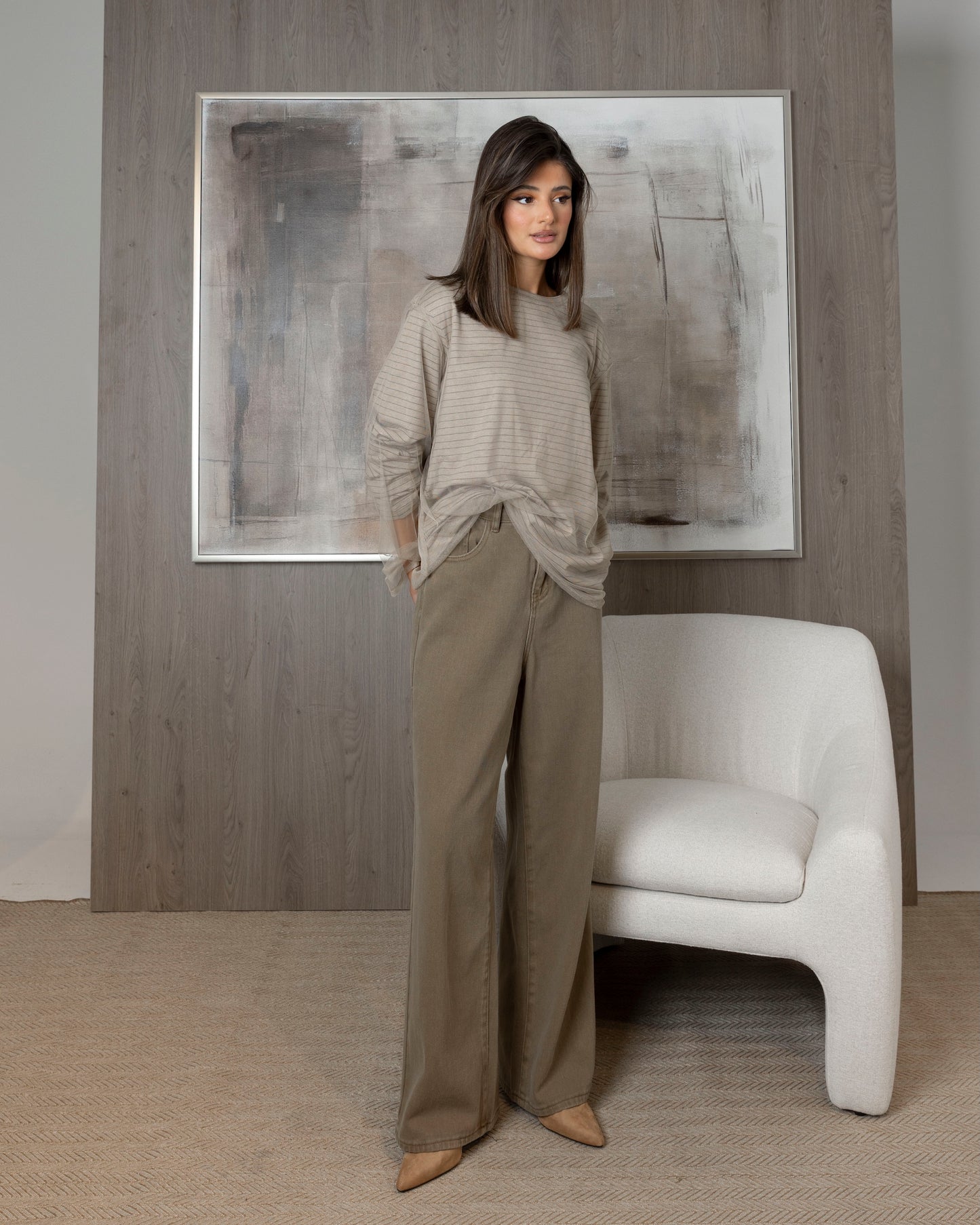 Cotton Shirt with Sheer