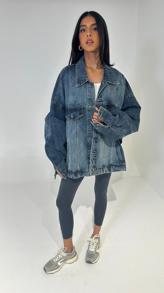 Oversized Reversed Denim Jacket