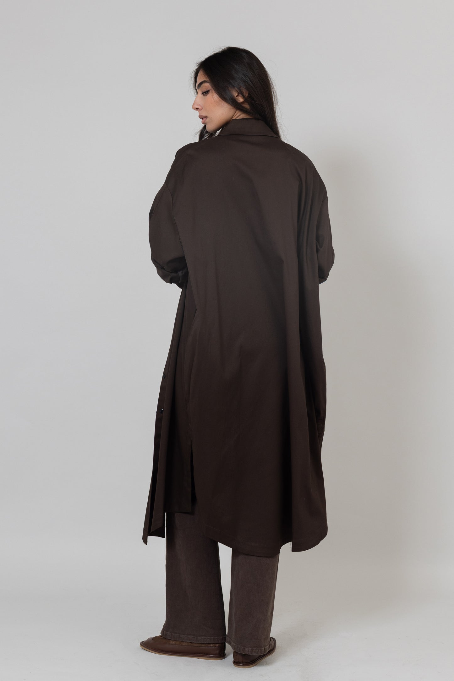 Brown Collared Long Shirt