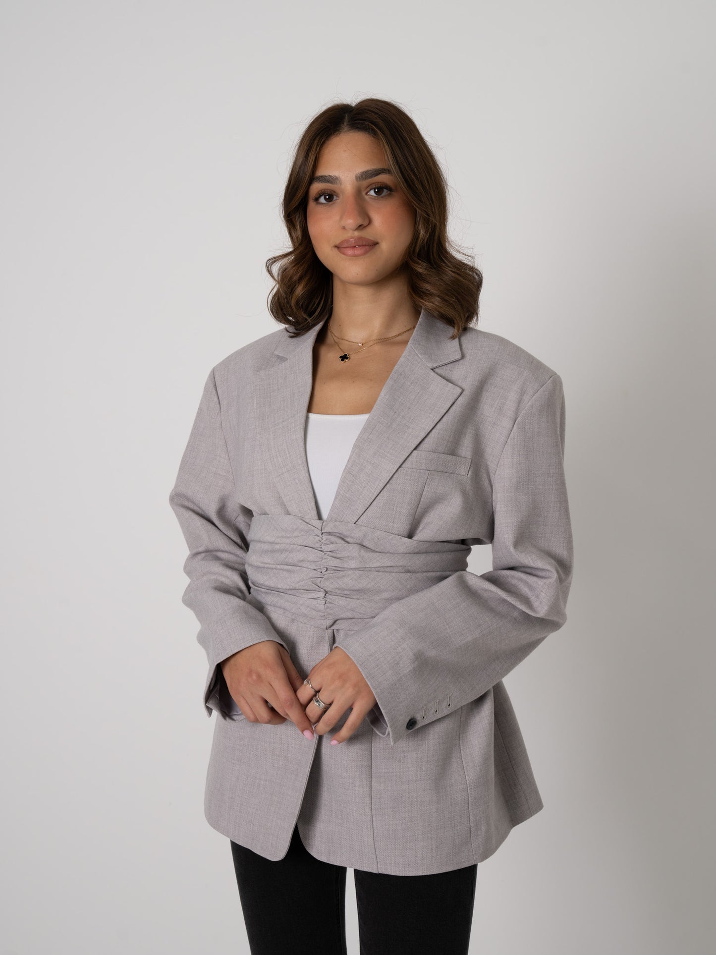 Blazer with Zipper Large Belt