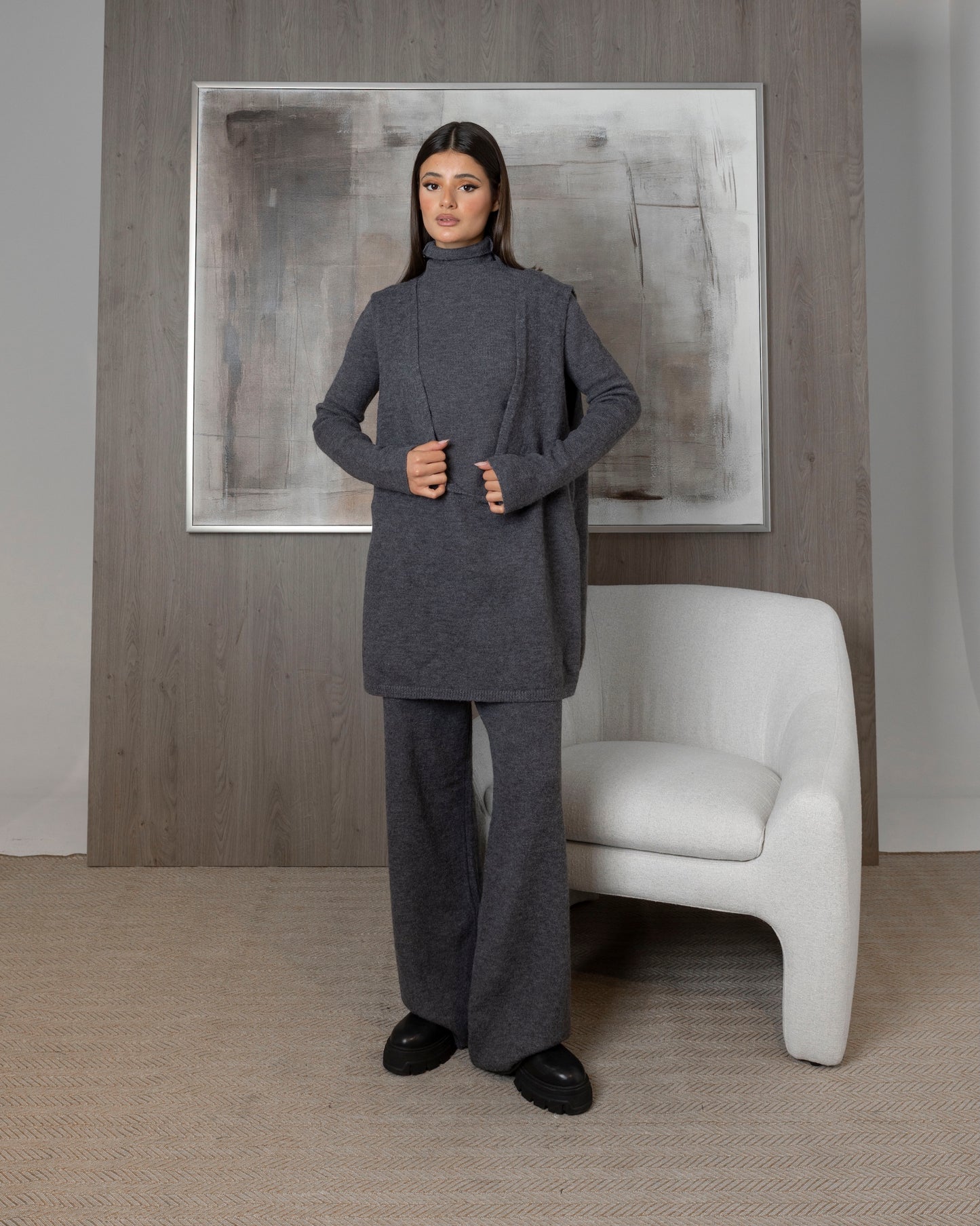 3 Piece Knit Set (Pants, Long Sleeve Top, & Sleeveless Top)