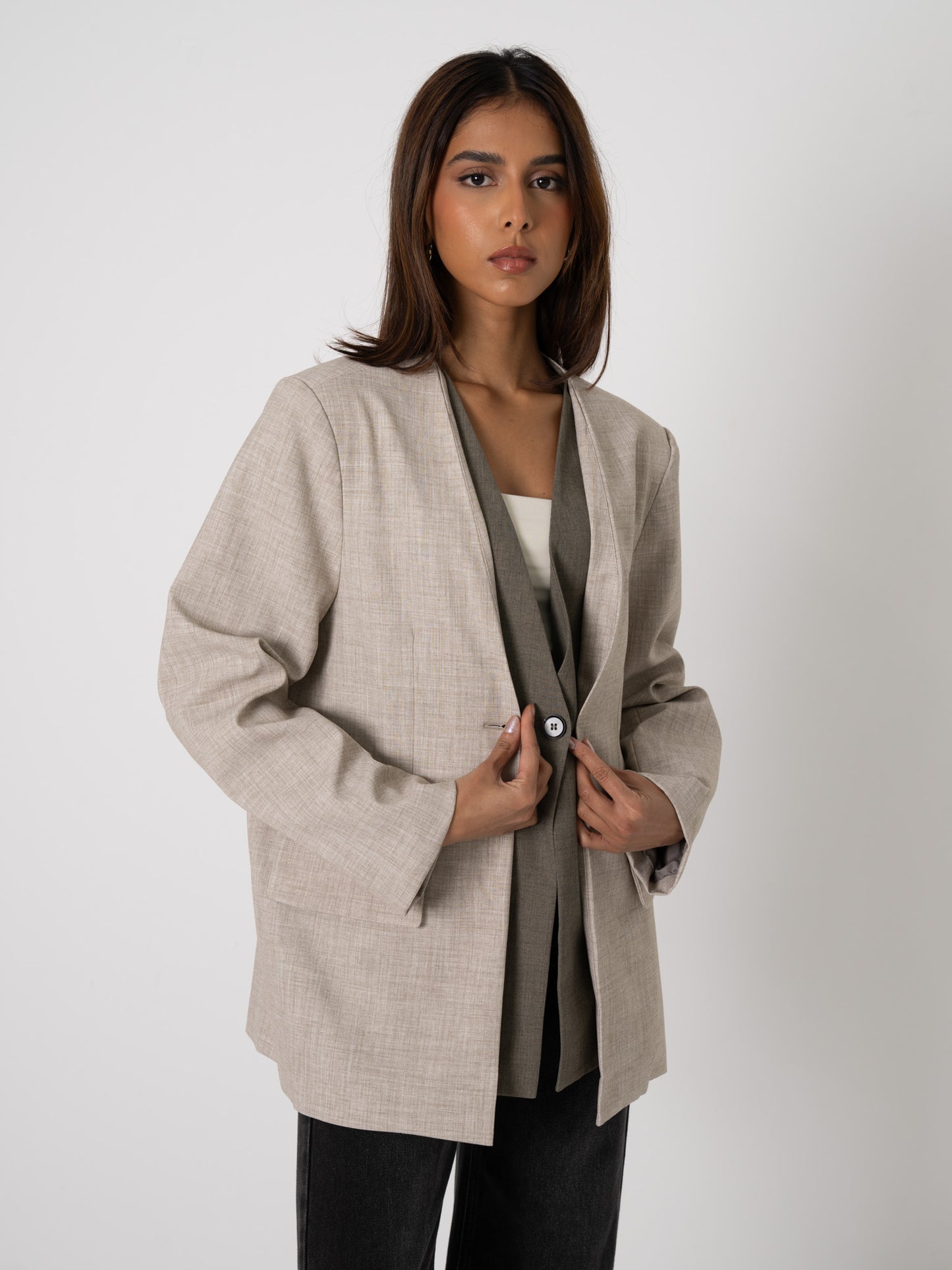 Beige & Khaki Blazer