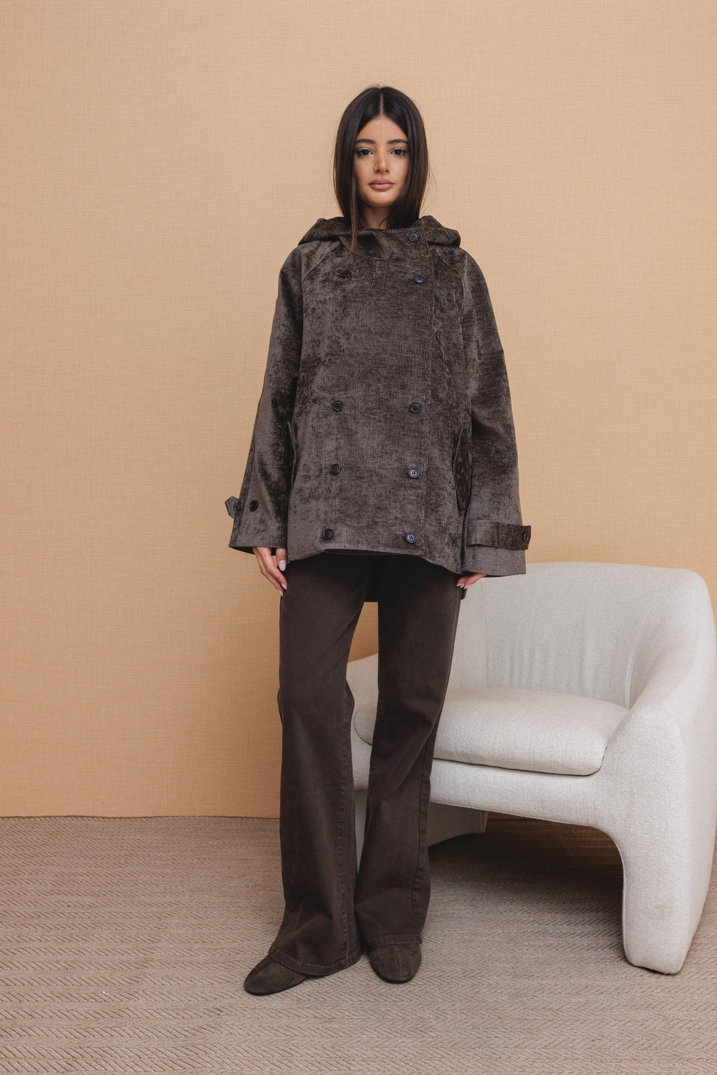 Velvet Short Trench Jacket