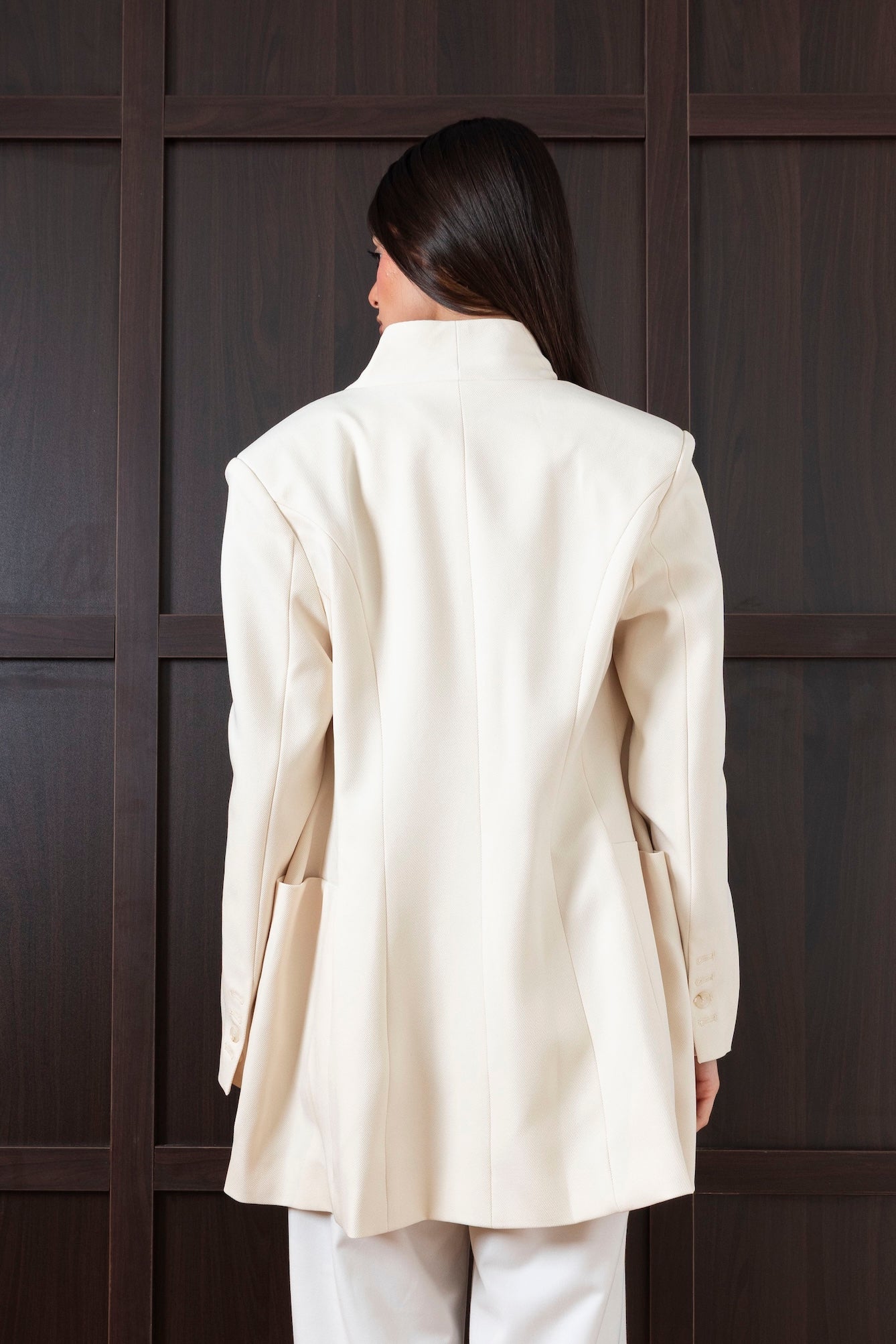 Ivory Wrap Blazer