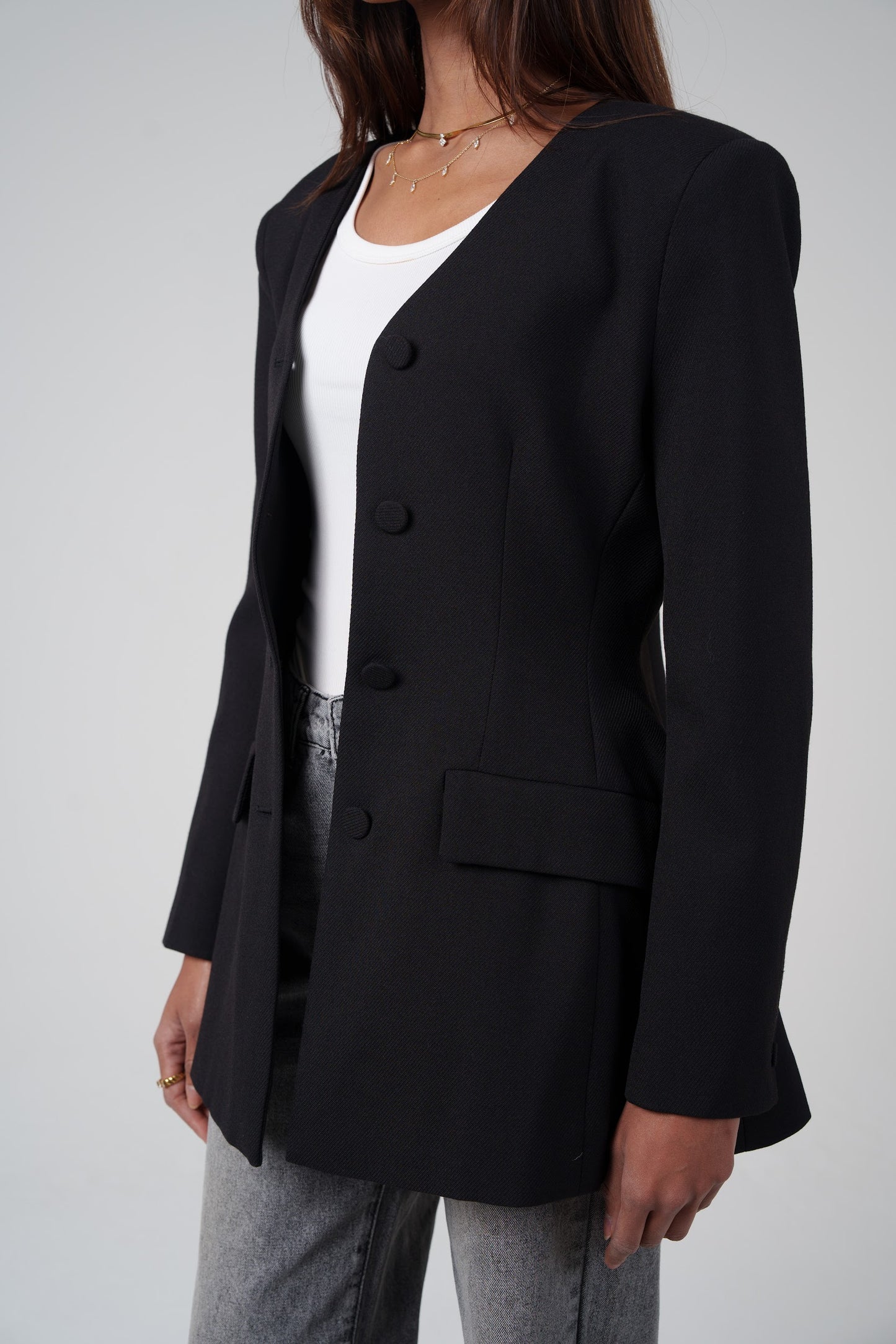 Structured Buttoned Blazer