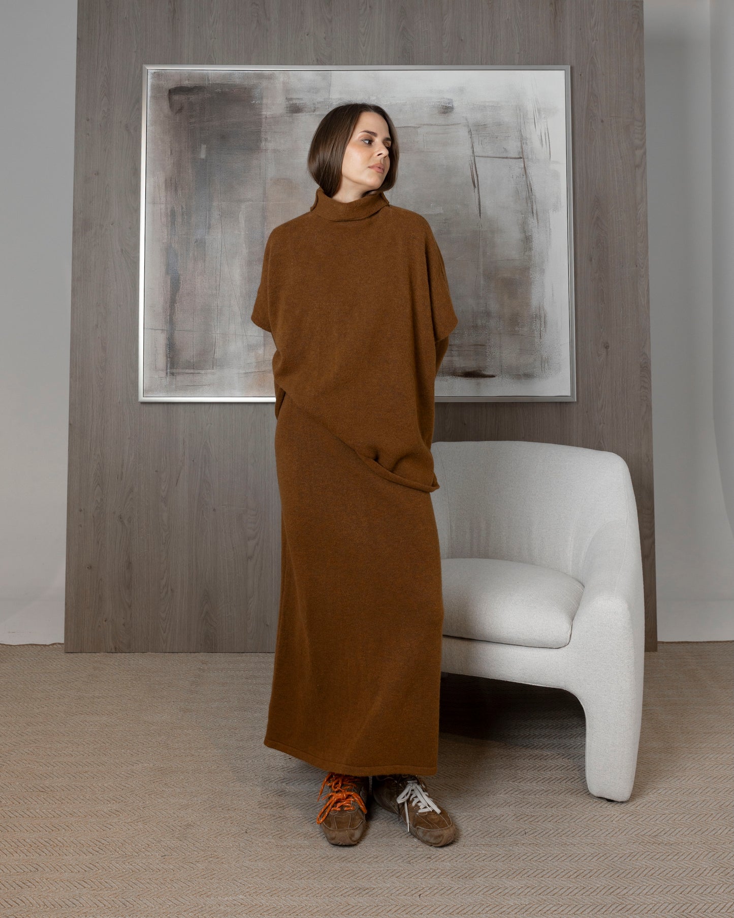 3 Piece Knit Set (Skirt, Long Sleeve Top, & Flowy Top)