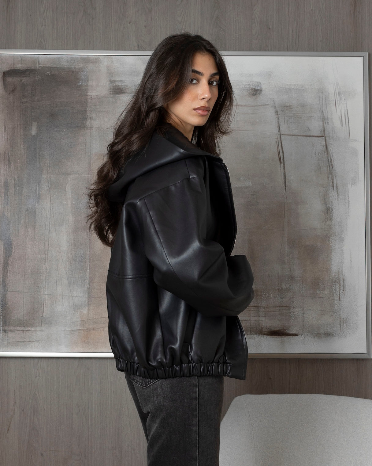 Hooded Leather Jacket