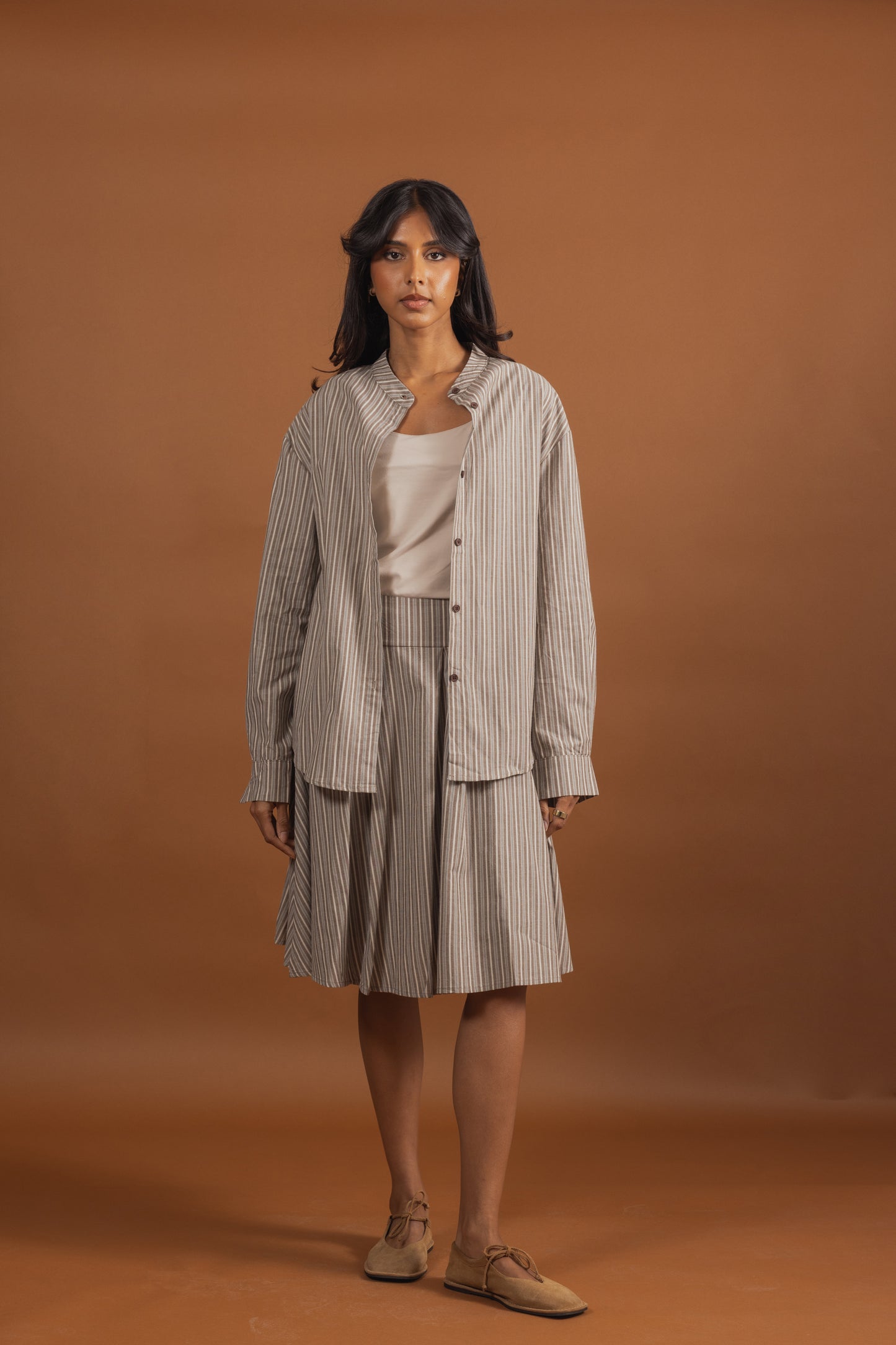 Striped Skirt & Shirt Set (2 colors)