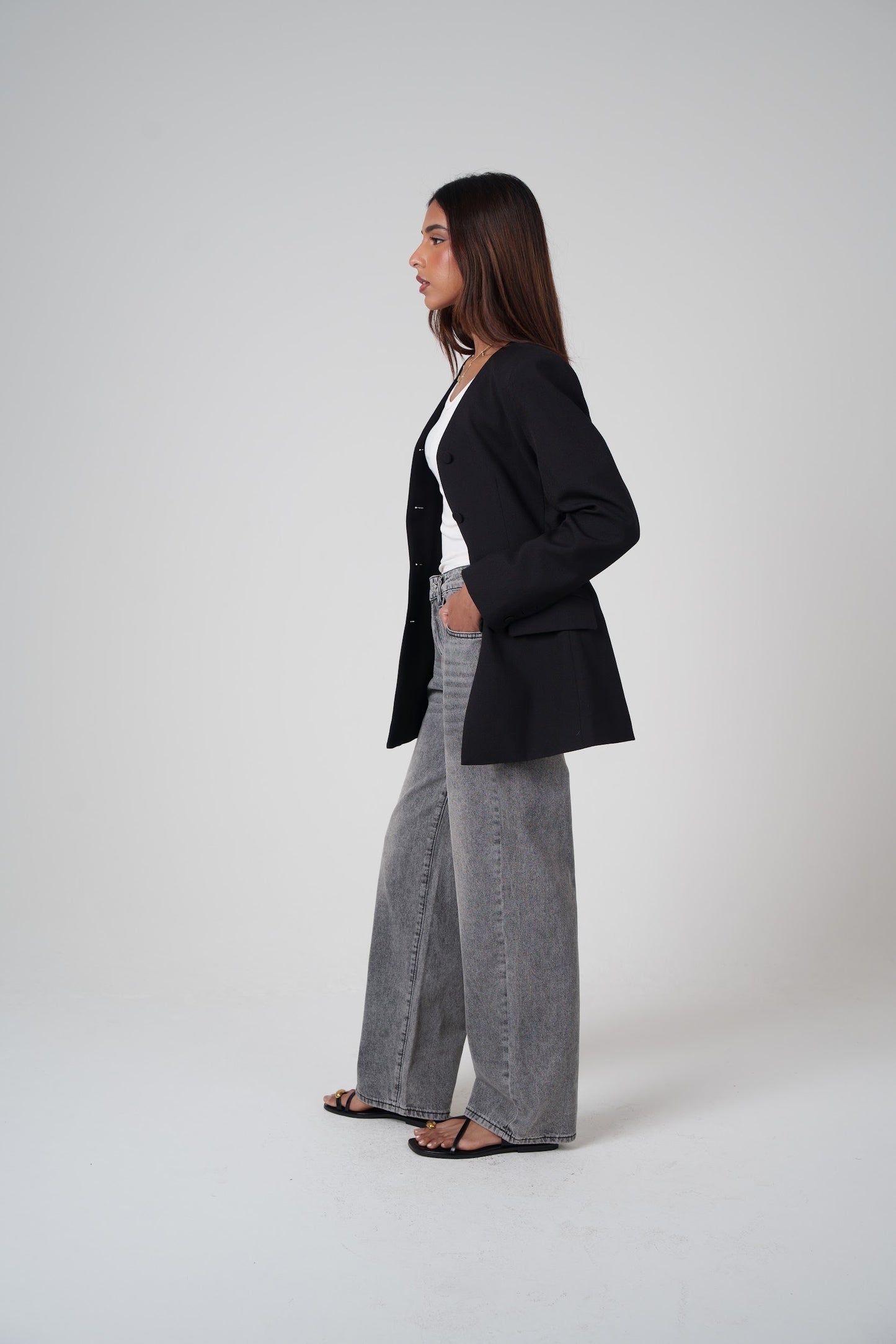 Structured Buttoned Blazer