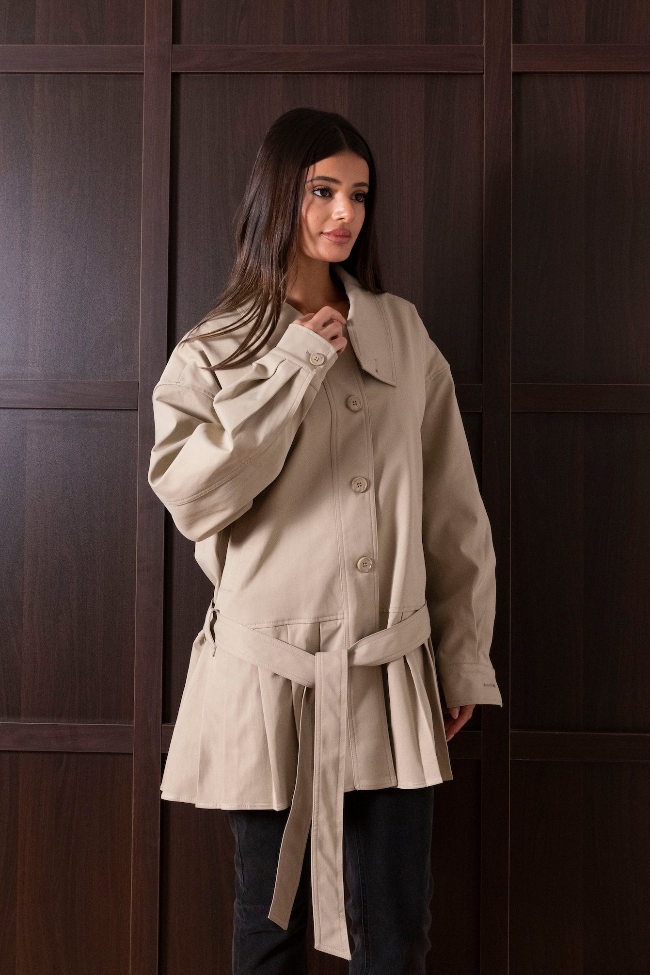 Jacket with Bottom Pleats