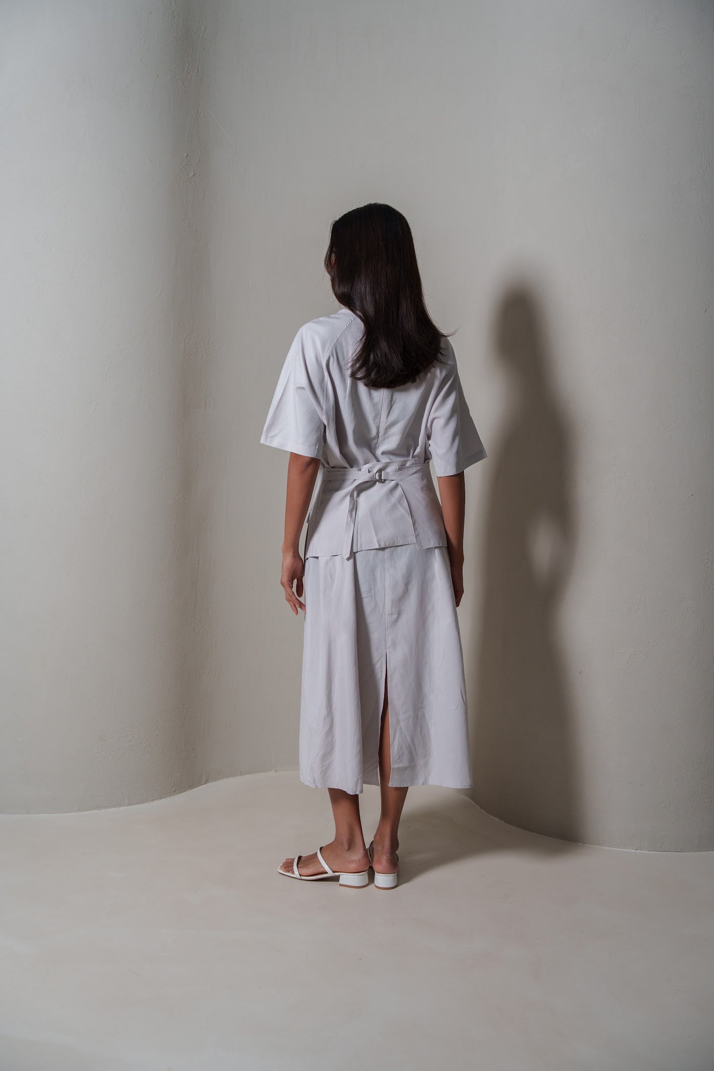Modern Grey Belted Dress