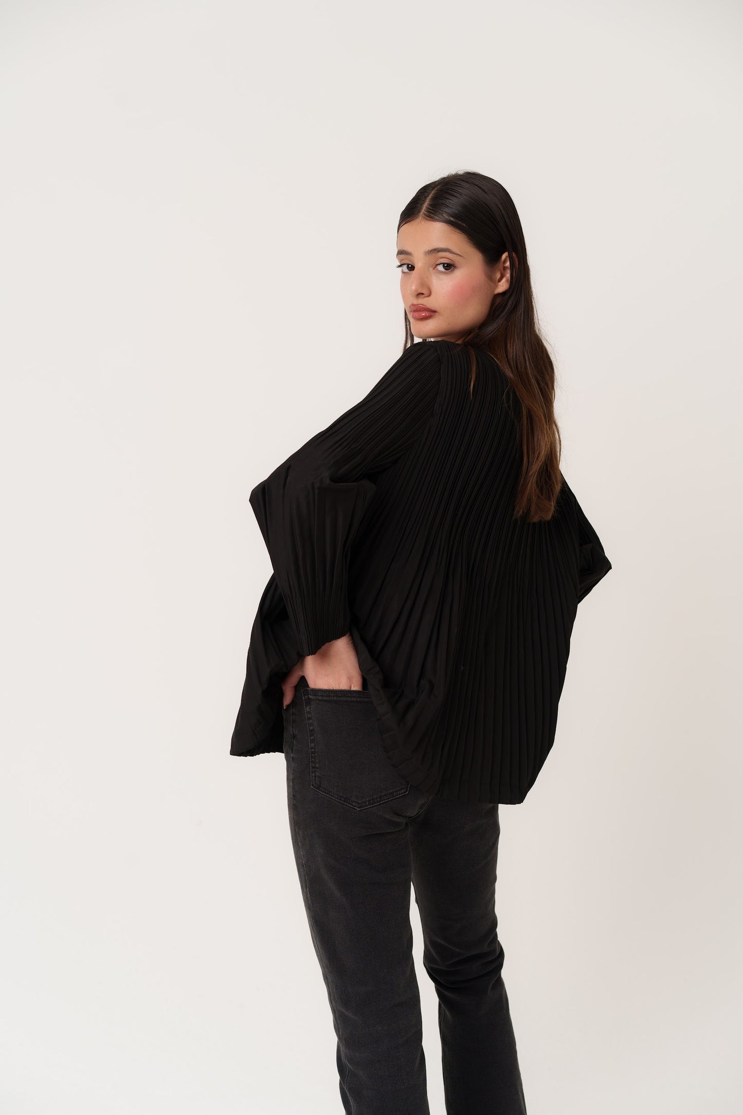 Pleated Black Jacket