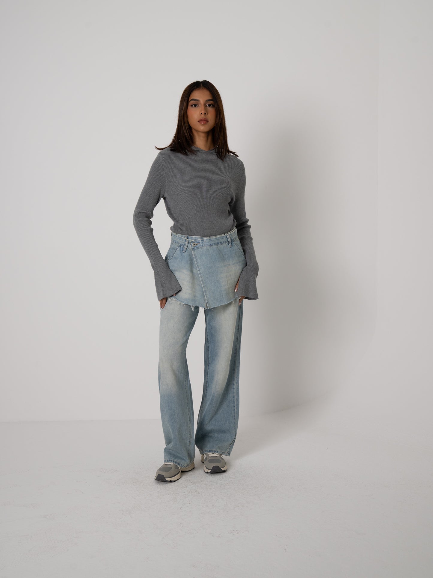 Blue Denim with Attached Skirt