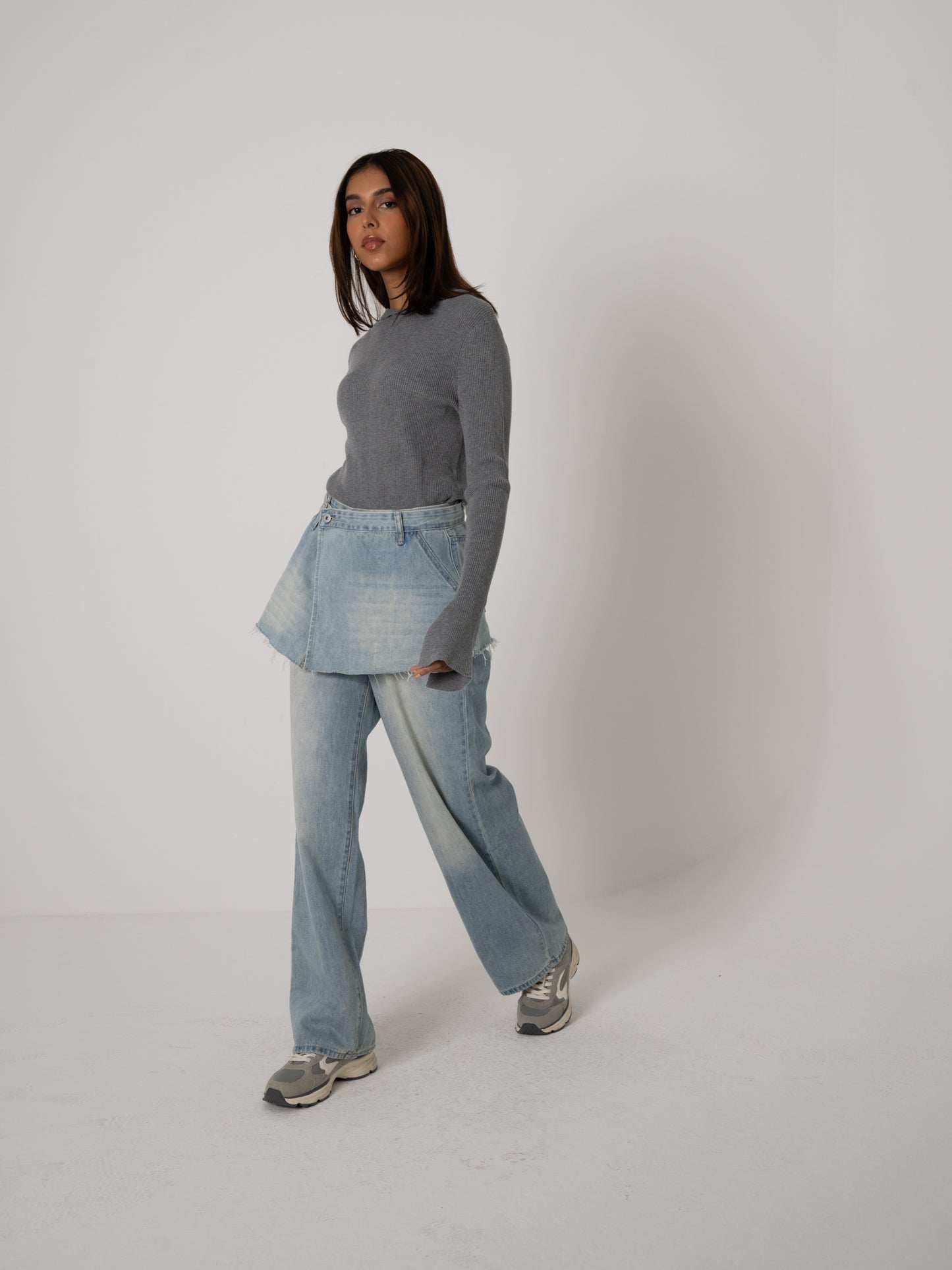 Blue Denim with Attached Skirt