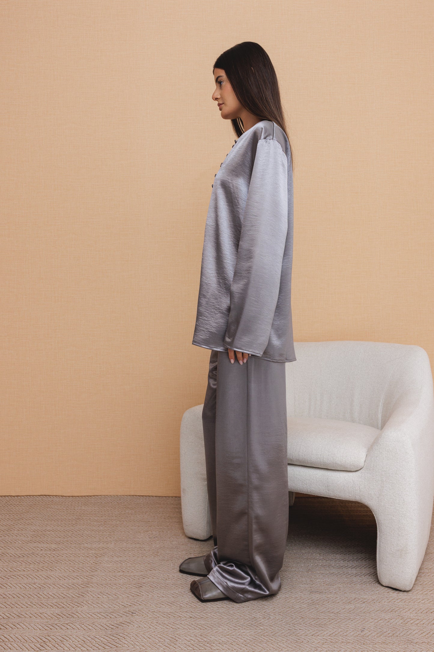 Dark Silver Buttoned Set