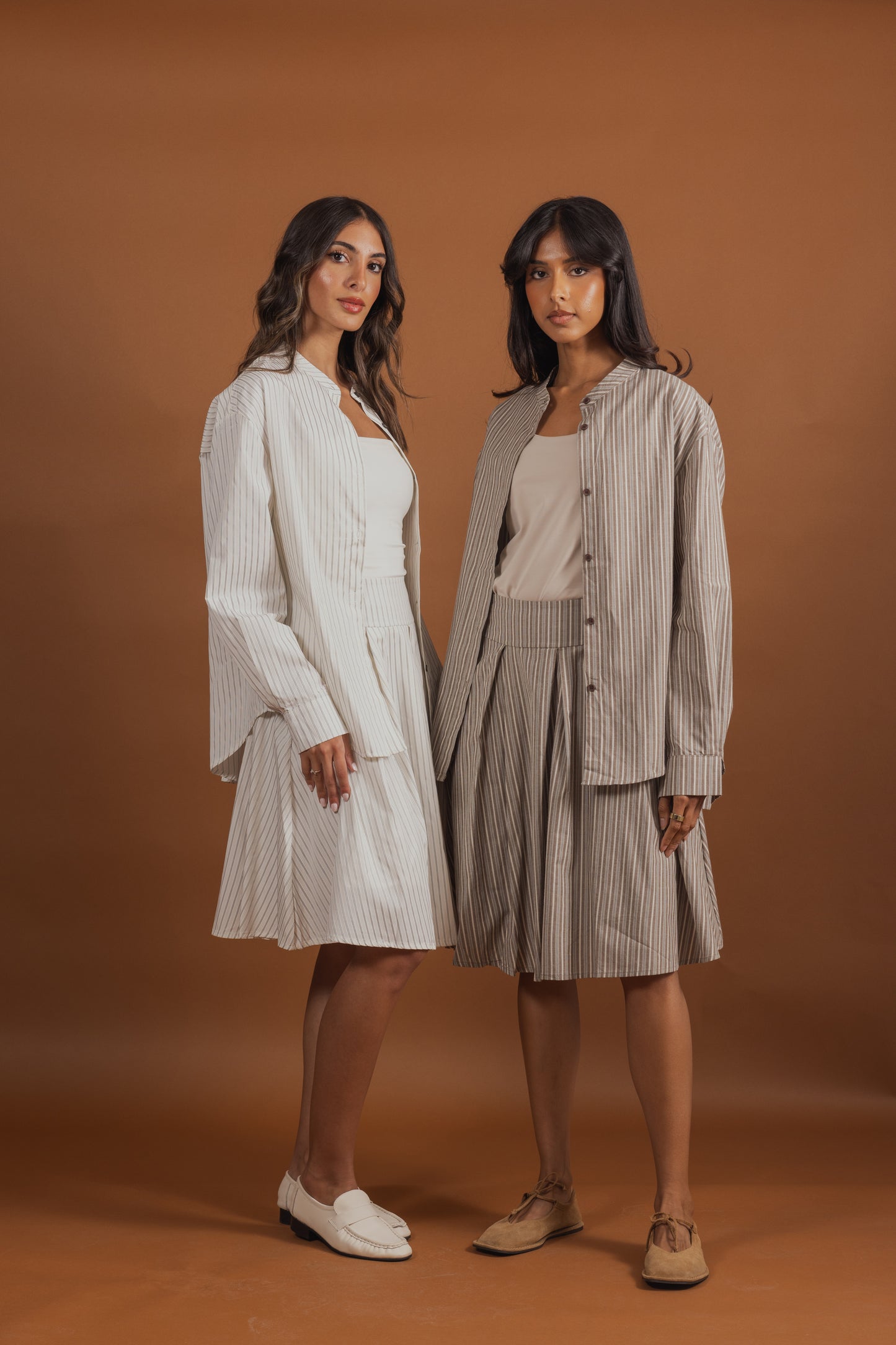 Striped Skirt & Shirt Set (2 colors)