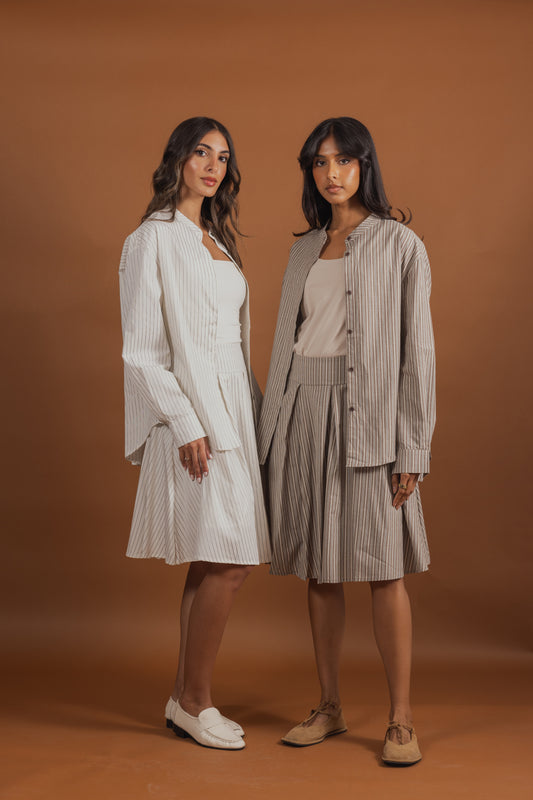 Striped Skirt & Shirt Set (2 colors)