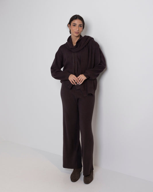 Brown Knitted 2 Piece Set