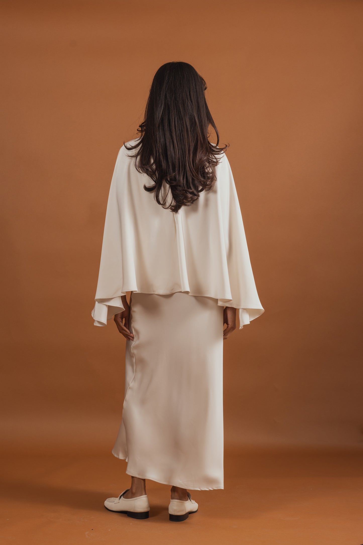 Ivory Silk Dress with Short Shlah