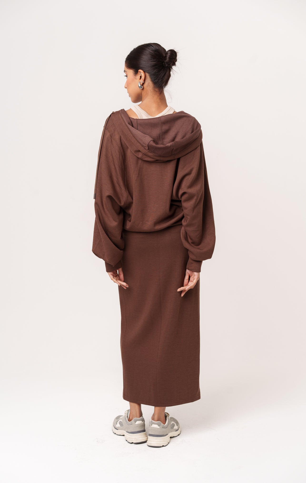 Brown Cotton Skirt Set