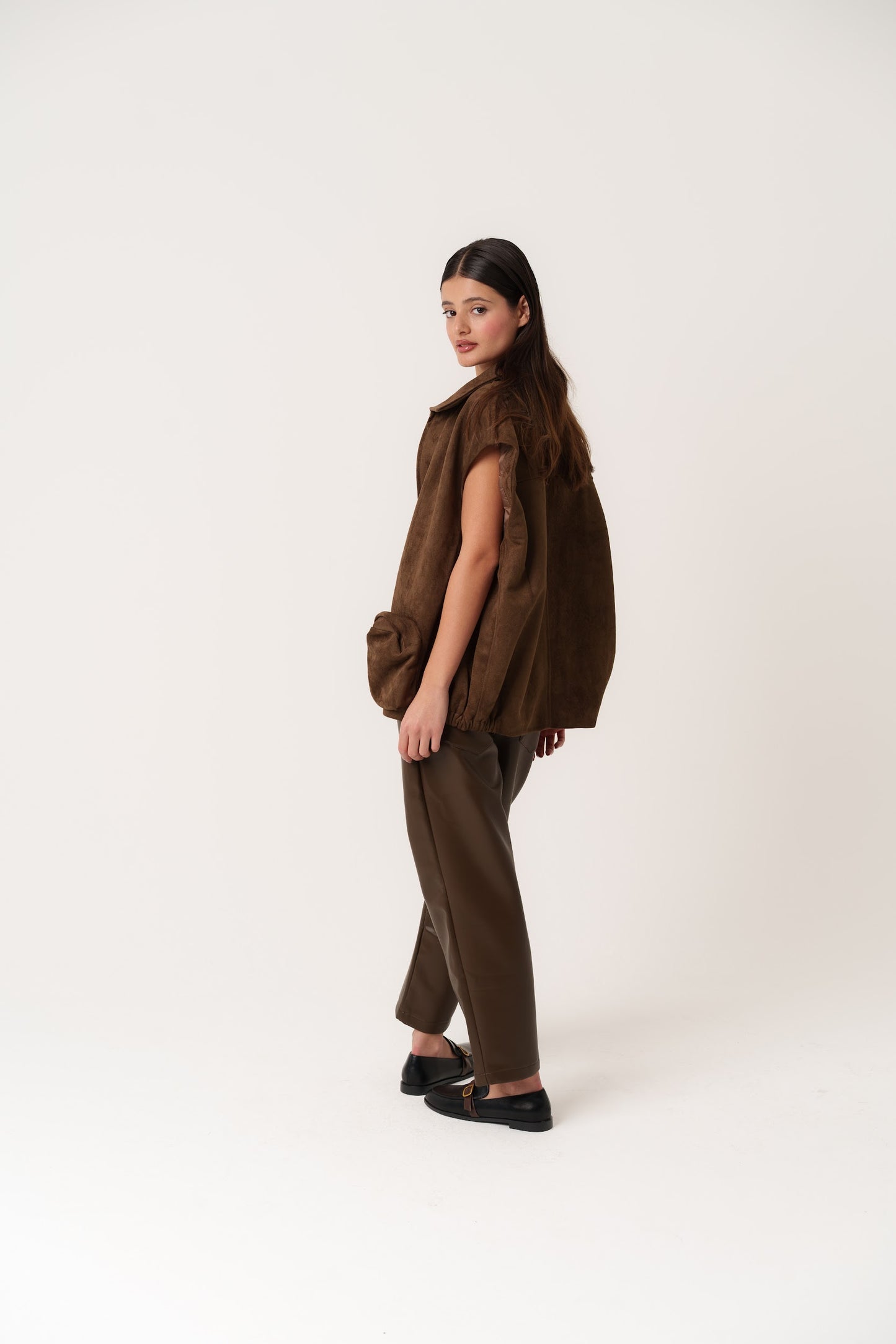 Coffee Vest with Oversized Pockets