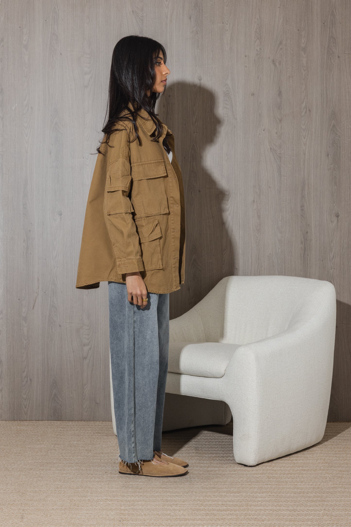 Denim Camel Cargo Shirt