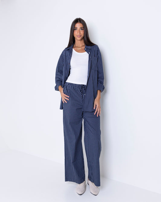 Navy Checkered Set