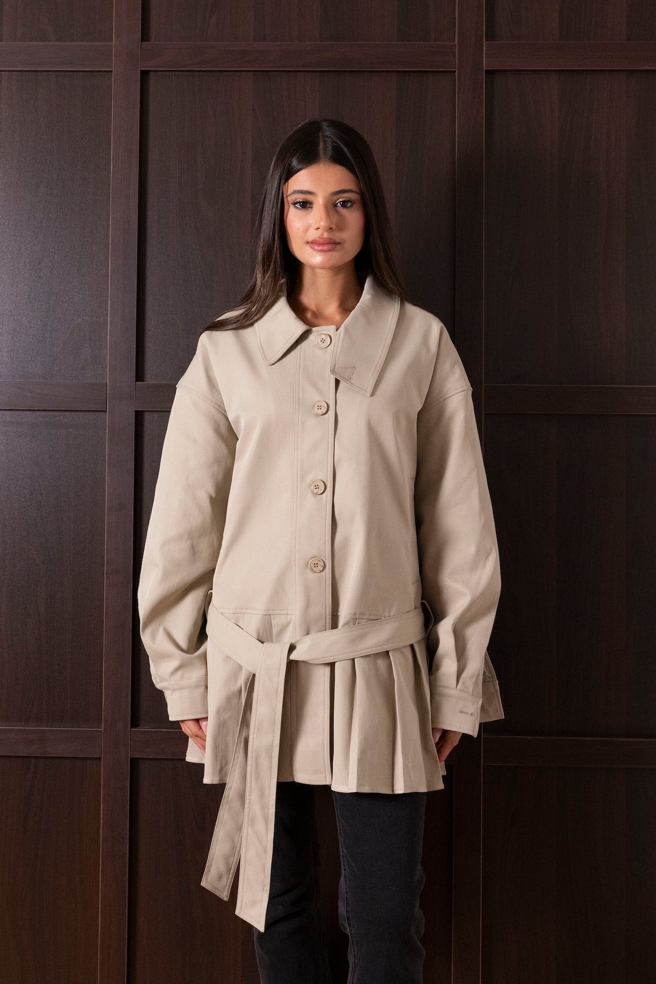 Jacket with Bottom Pleats