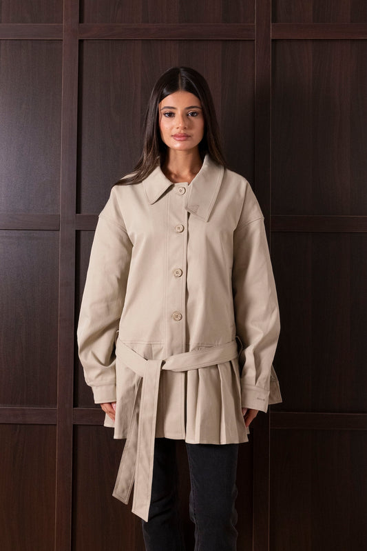 Jacket with Bottom Pleats