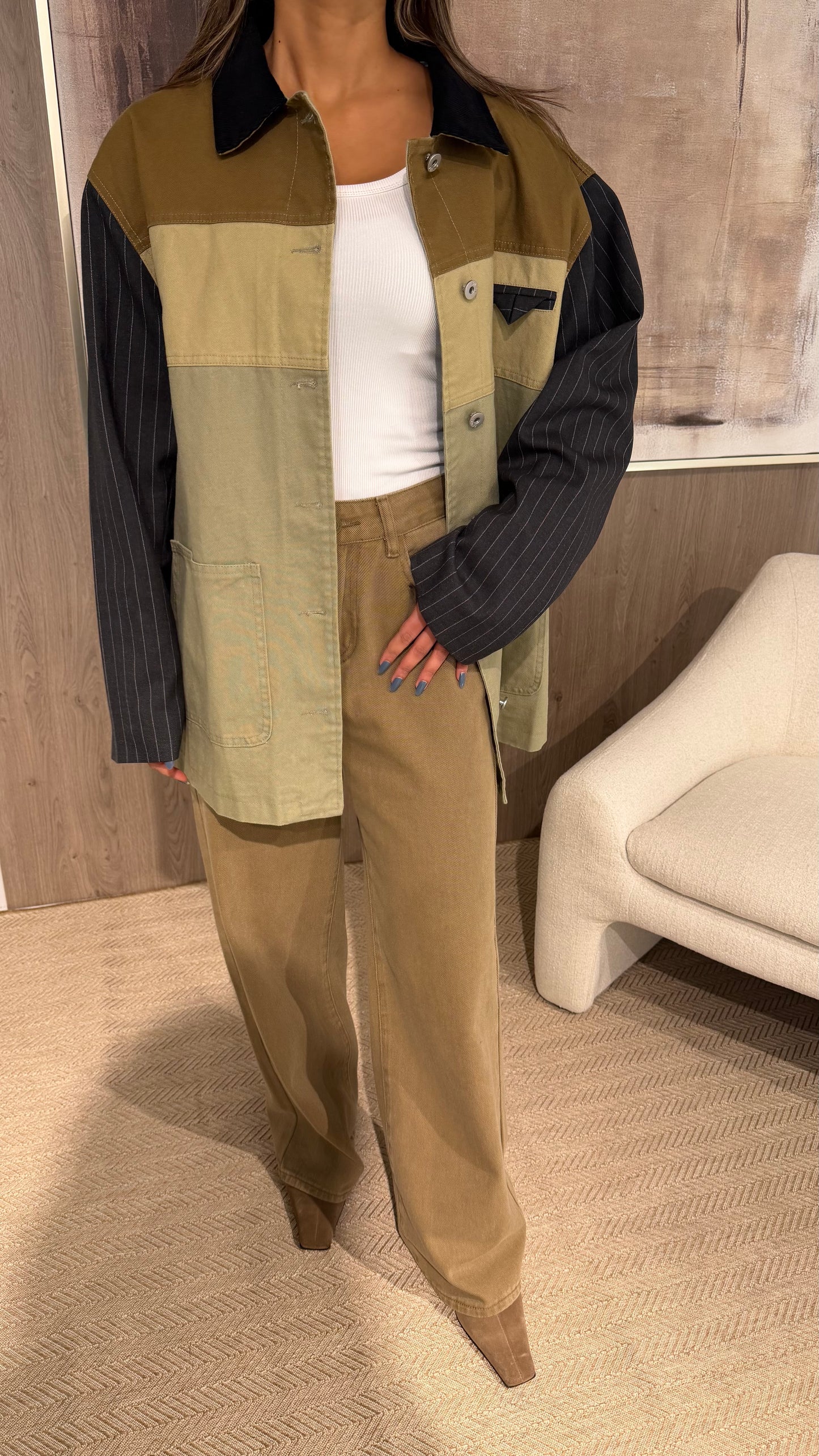 Panelled Fabric Blend Jacket