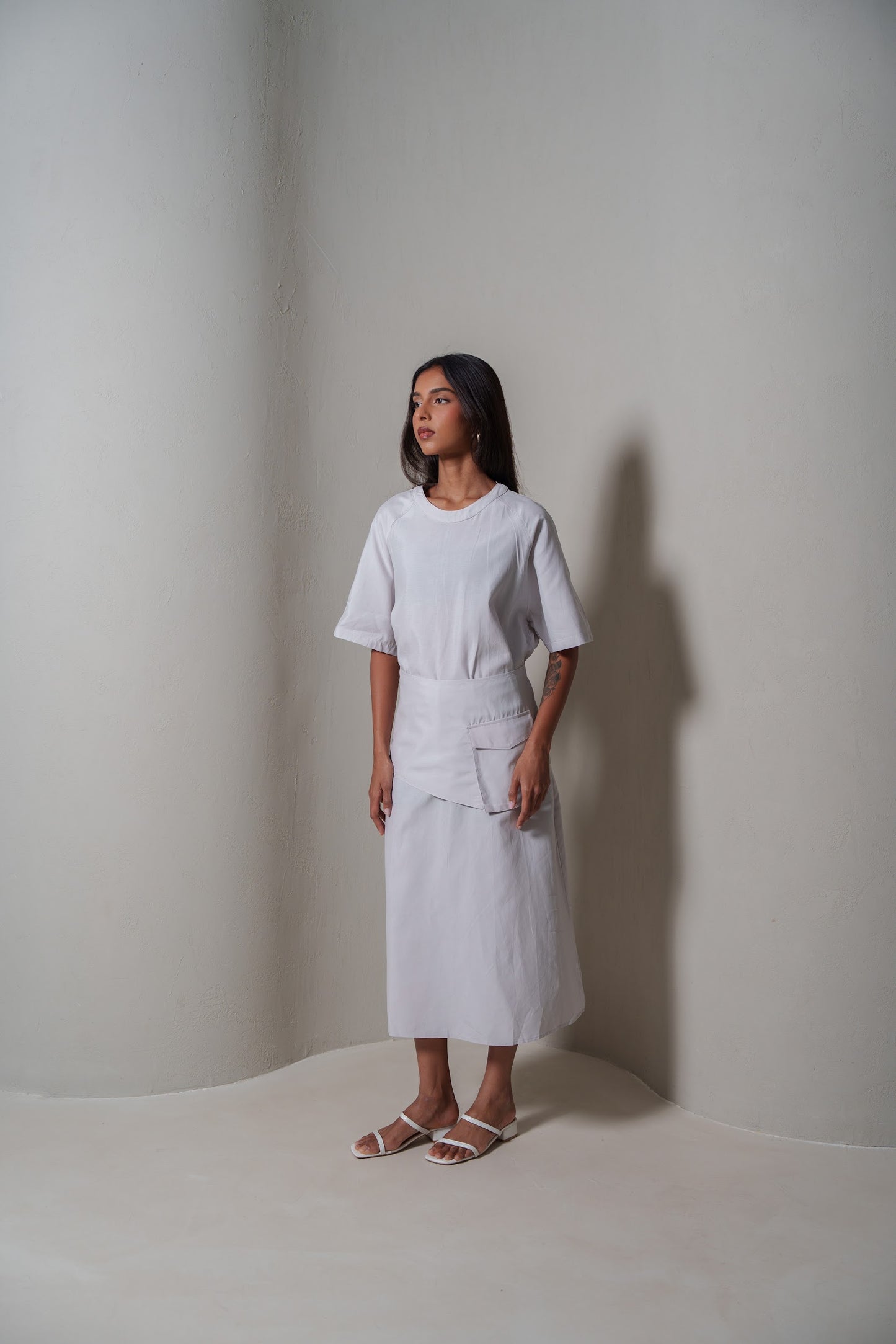 Modern Grey Belted Dress