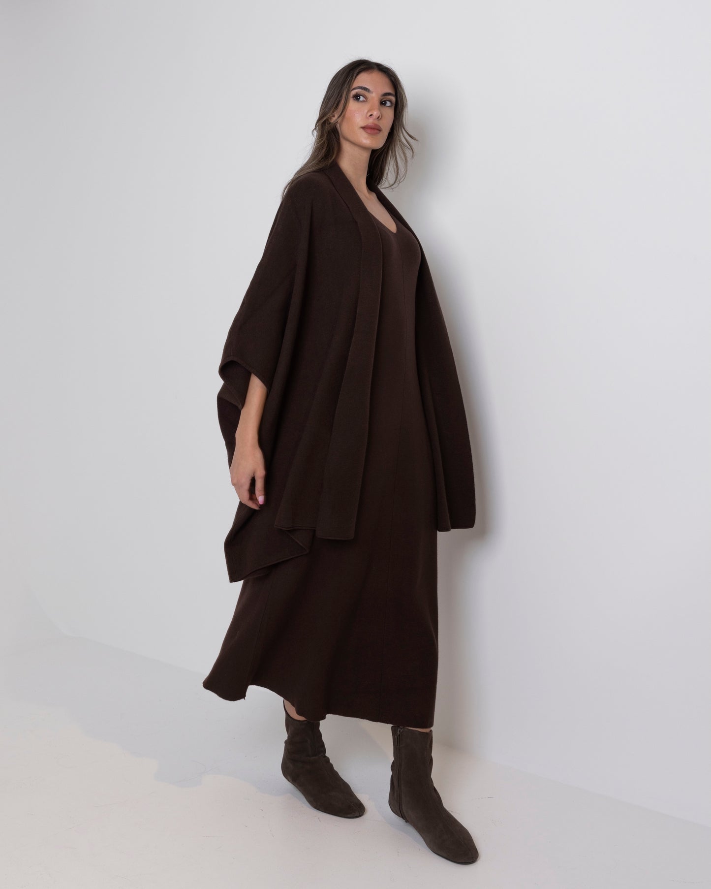 Knit Dress Set with Flowy Cardigan