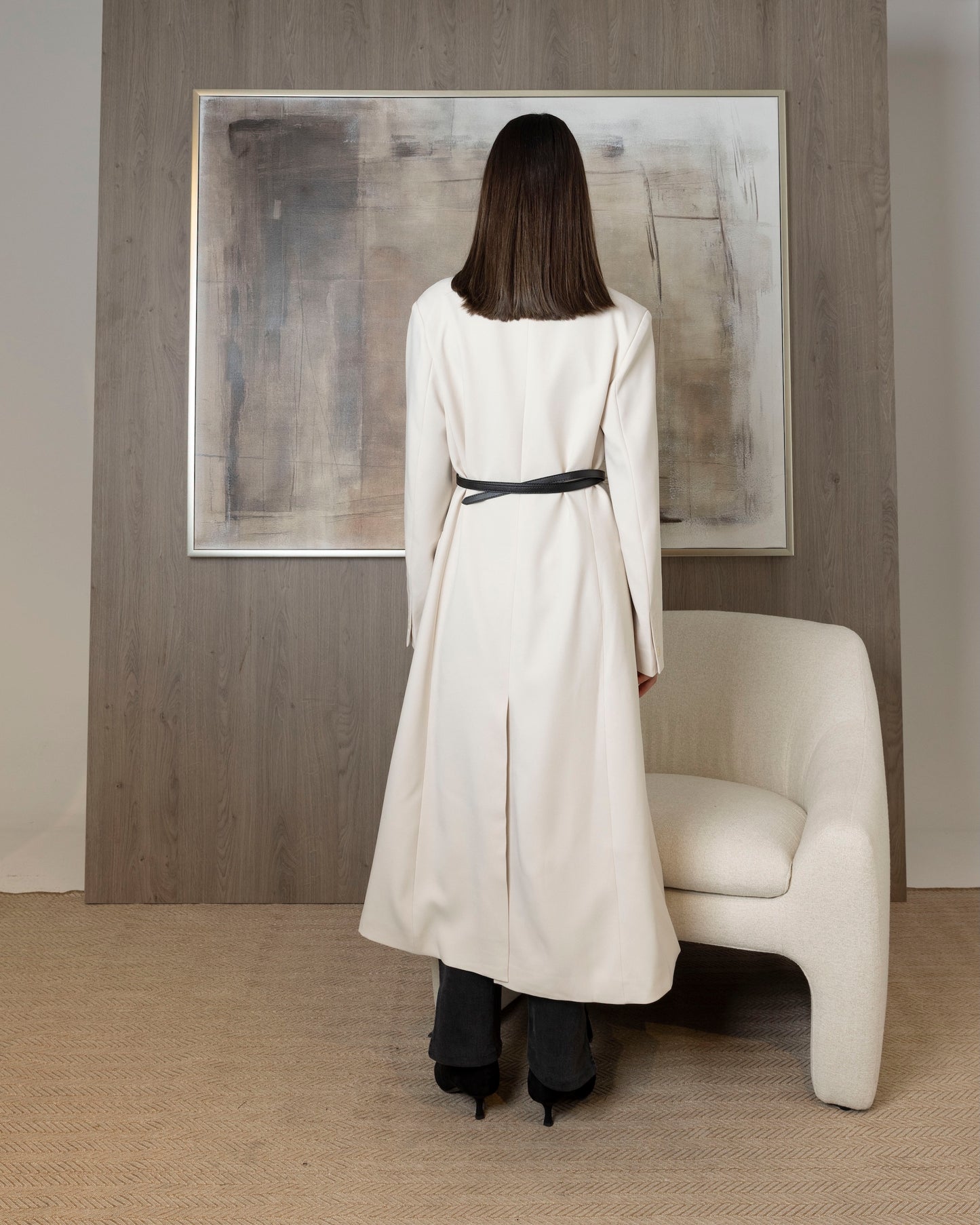 Collarless Jackets with Belt