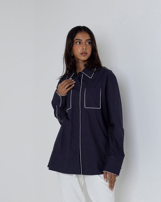 Navy Trim Shirt