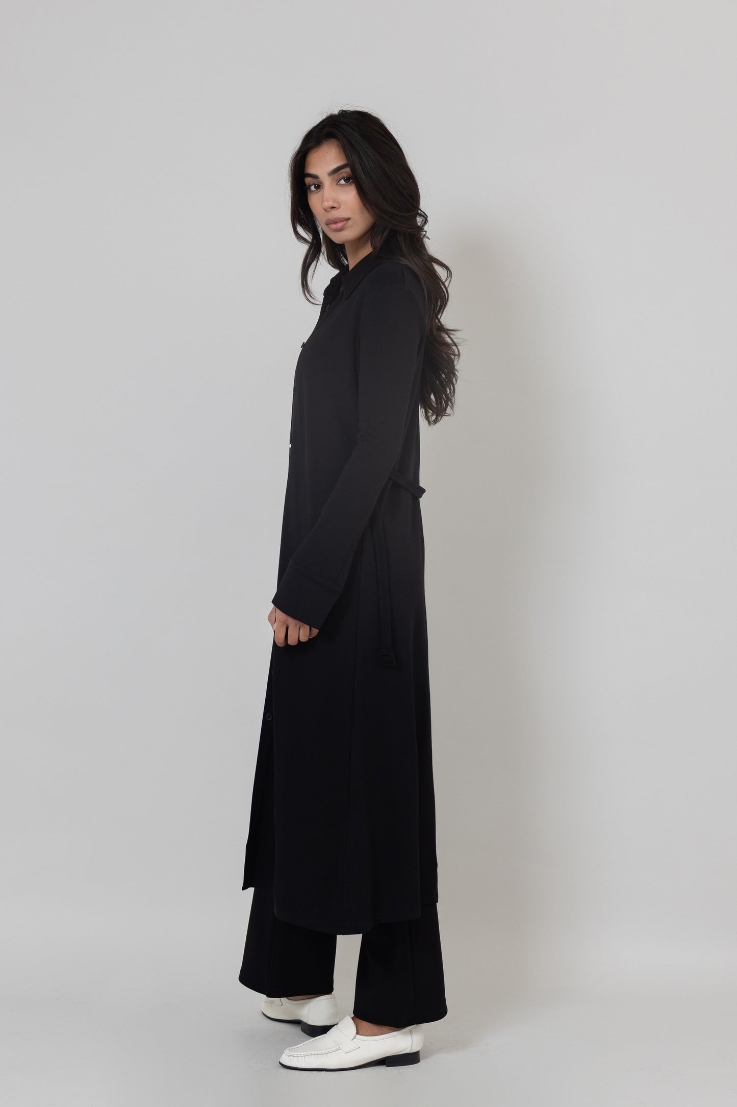 Black Collared Buttoned Cardigan