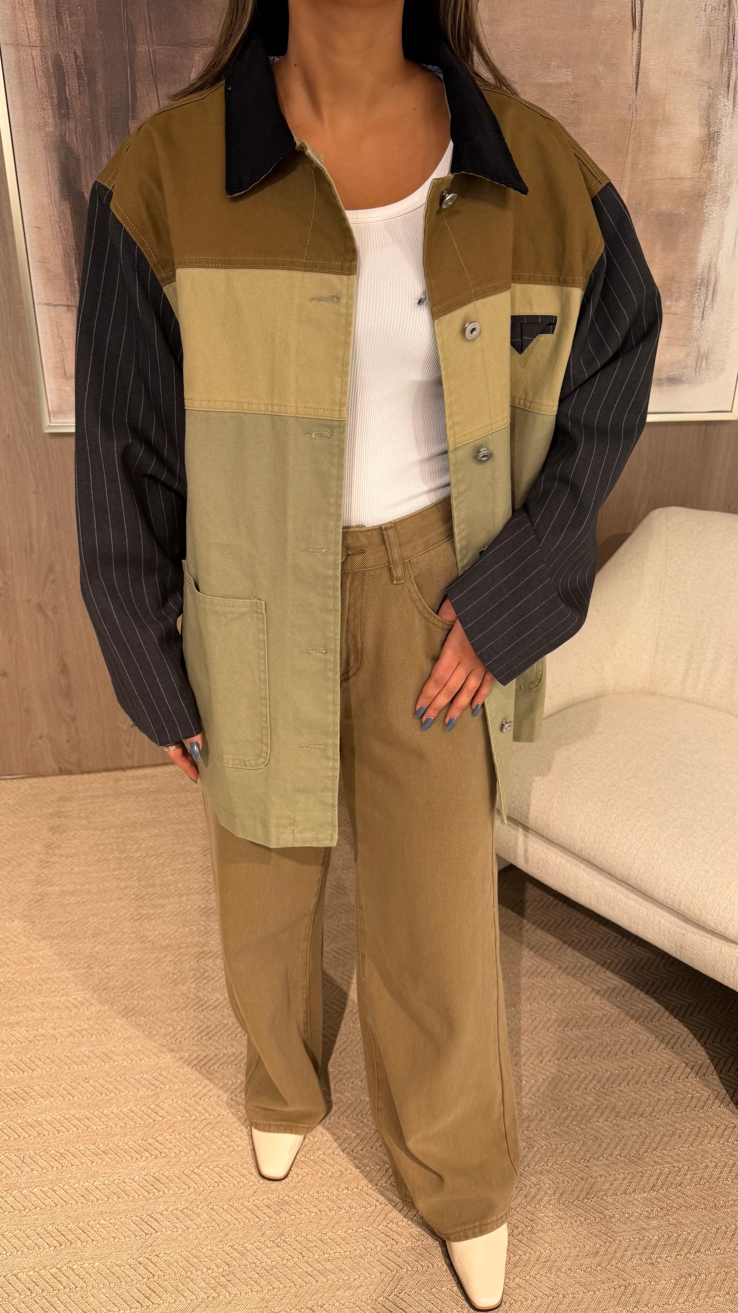 Panelled Fabric Blend Jacket